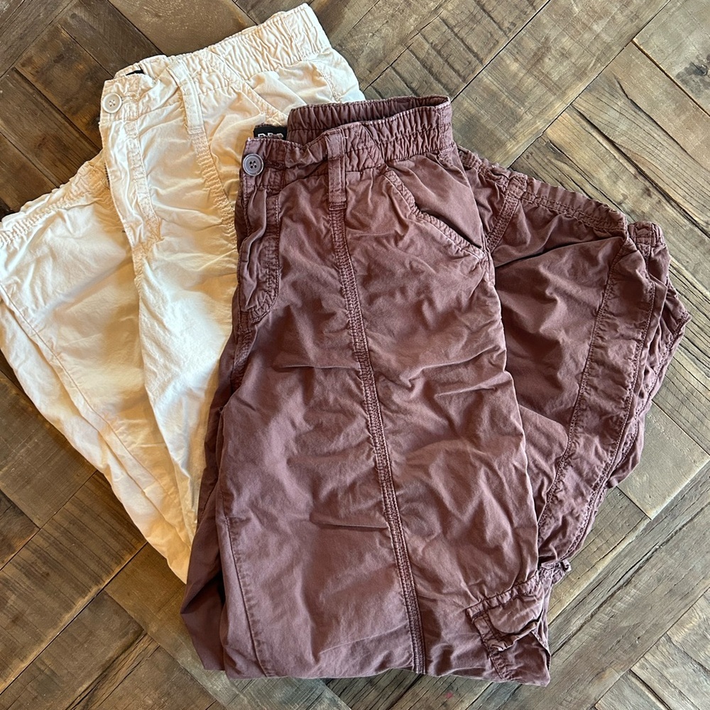 BDG Brown and Cream Y2K Cargo Pant Bundle Size M